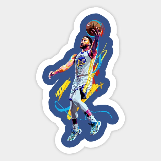 Stephen Curry lay up WPAP Sticker by awangwidyatama